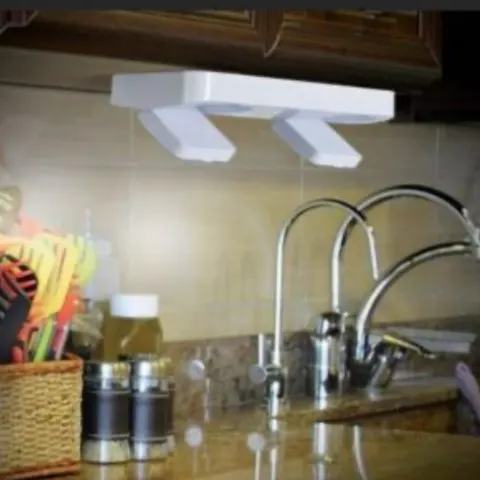 2Pks of 2 New Ideaworks Bright Under Cabinet Light With Remote, White