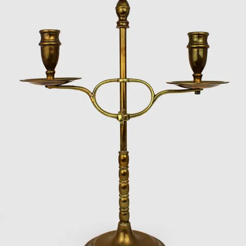 Vintage Brass Adjustable Twin Branch Candelabra
