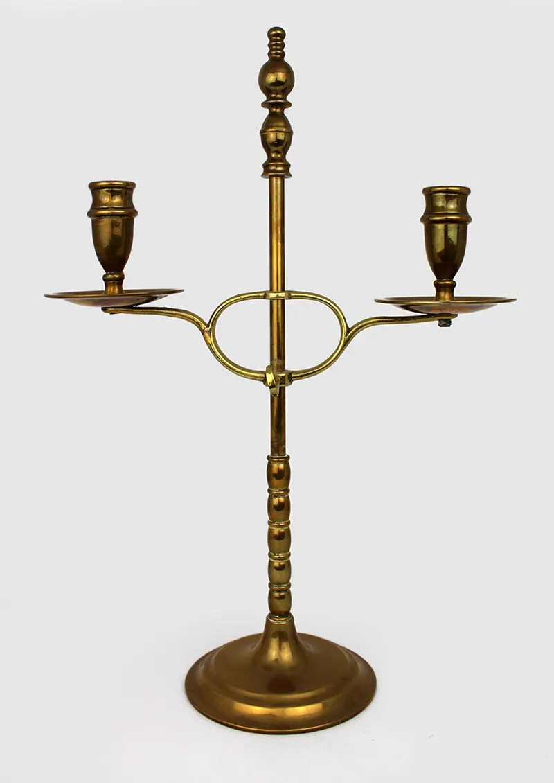 Vintage Brass Adjustable Twin Branch Candelabra
