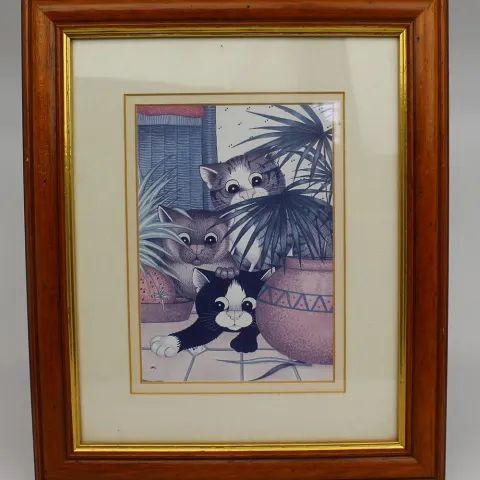 Framed Linda Jane Smith Cat Print