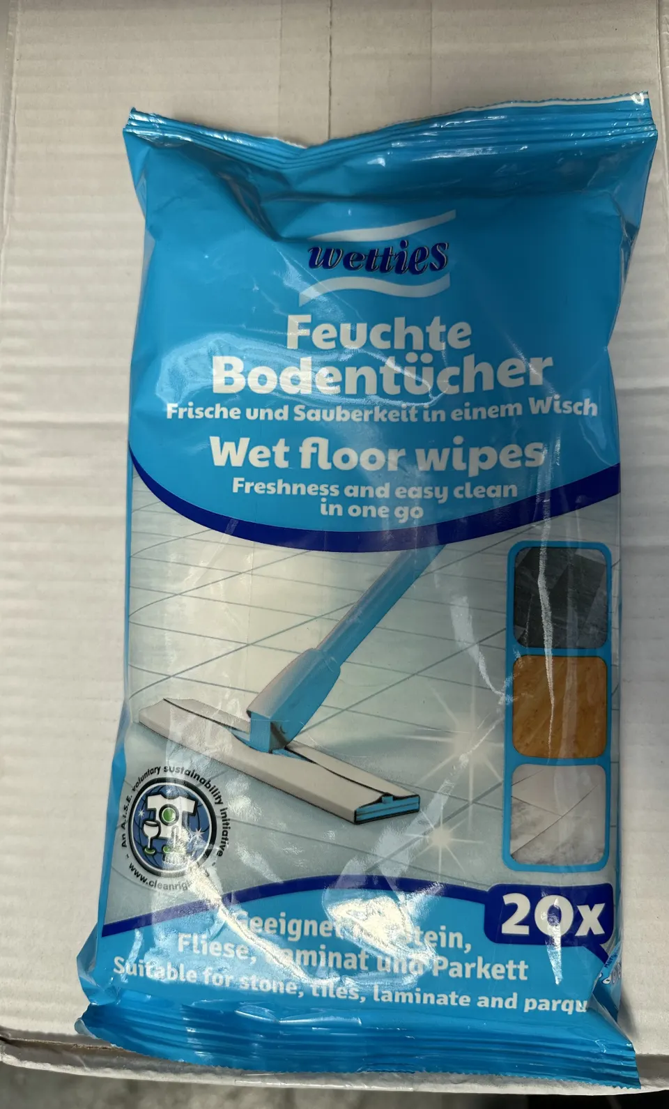 Pallet of Wetties wet floor wipes
