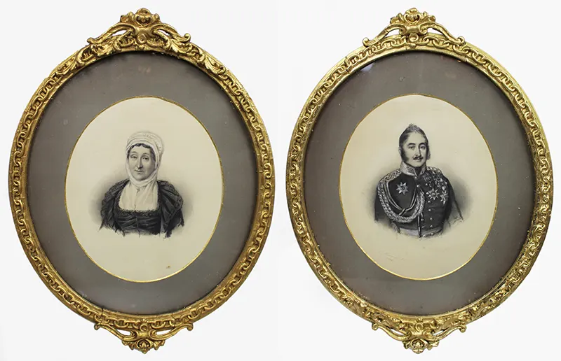 Pair of Mid 19th c. Oval Drawings by C.Reimann