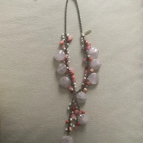 Butler & Wilson Rose quartz, Pearl and coral bead Necklace