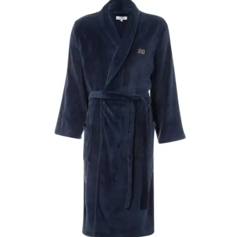 Ben Sherman Navy Fleece Dressing Gown / Tie Front Robe With Pockets XXL £50
