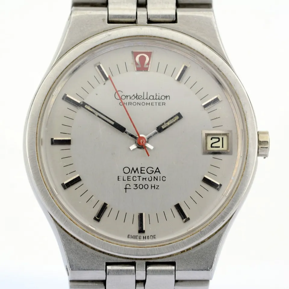 Omega / Constellation Chronometer Electronic F300Hz Date 36 Mm - Gentlemen's Steel Wristwatch