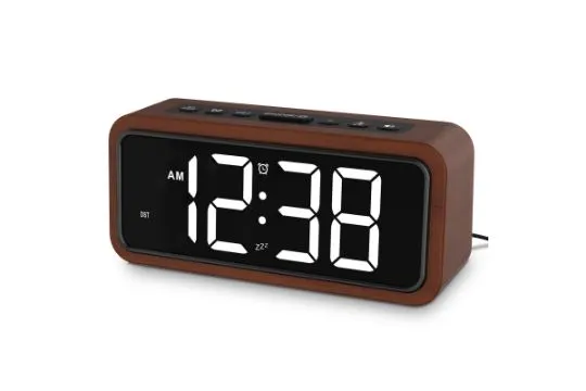 Wooden Alarm Clock with Large LED Display L13b