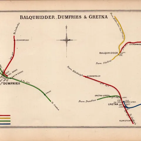 Gretna Green Dumfries Balquhidder Scotland Antique Railway Diagram-25.
