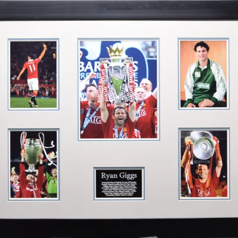 RYAN GIGGS framed original signature presentation.