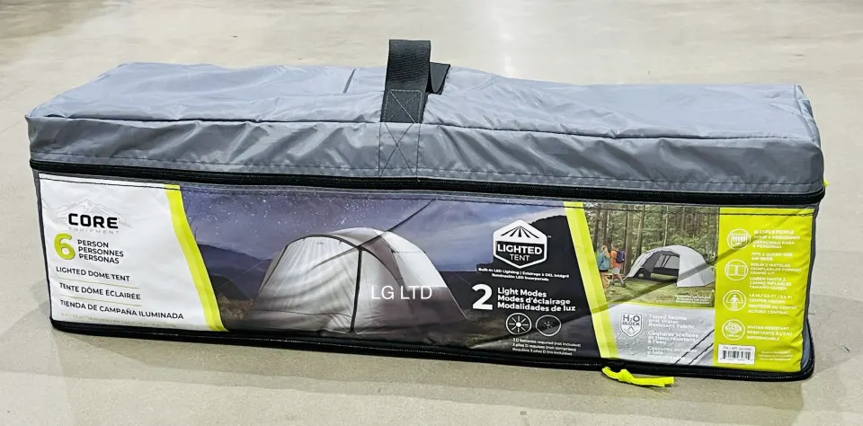 Core 6 Person Dome Lighted Tent With Integrated LED Lights New Sealed Box
