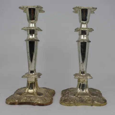 Pair of Vintage Silver Plated Candlesticks