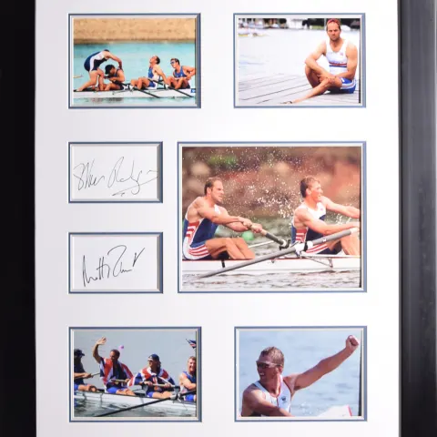STEVE REDGRAVE & MATTHEW PINSENT framed original signature presentation