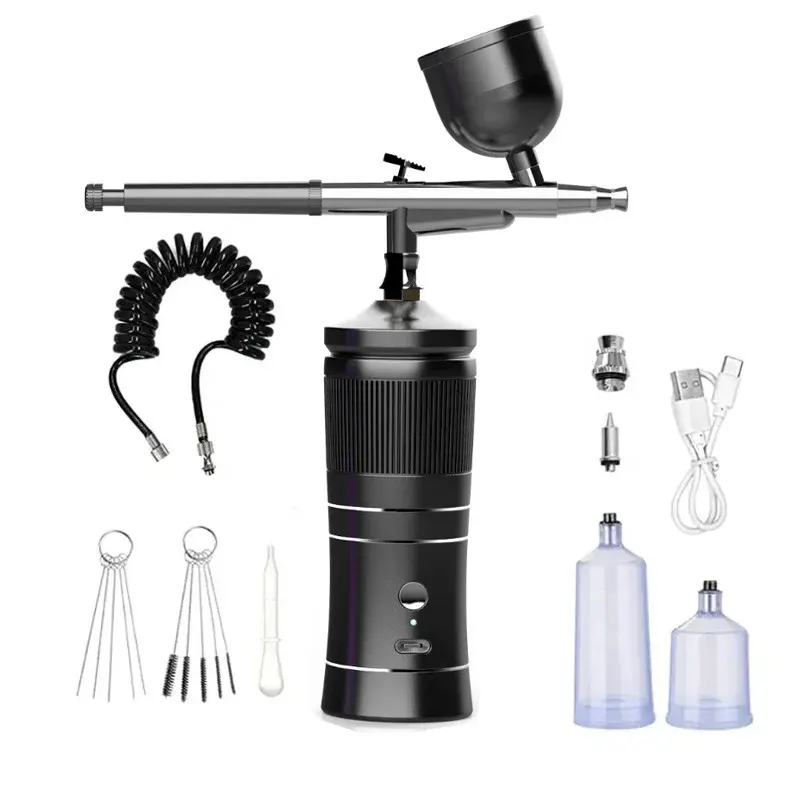 Rechargeable Airbrush Compressor Kit Air Brush Sprayer Machine For Nail Art Cake Art