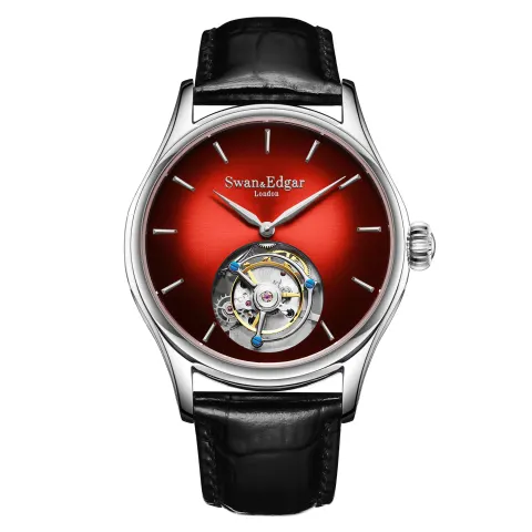 Swan & Edgar Hand Assembled Tourbillon Shepherds Sunset Red Watch - Free Delivery & 5 Year Warranty