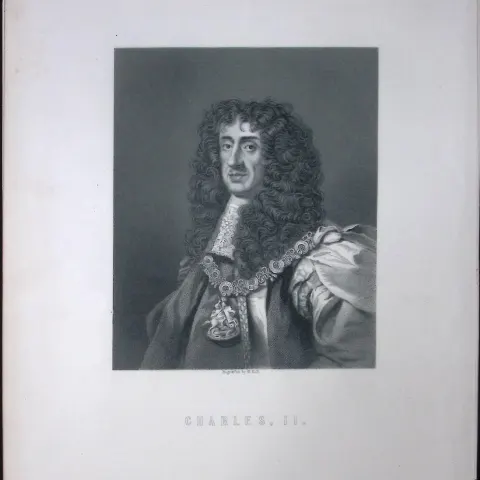 Charles II Portrait Scotland Antique 152 Years-Old Victorian Engraving-35