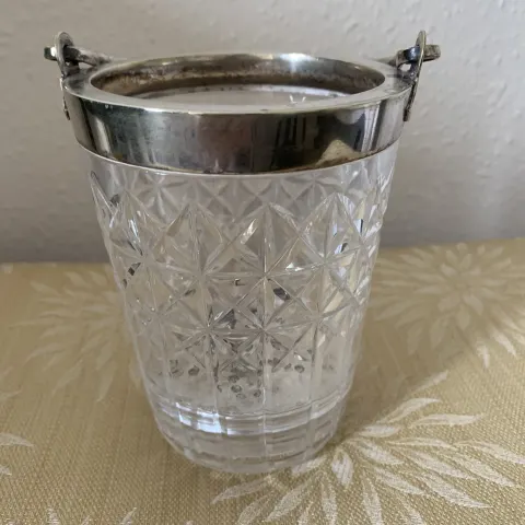 Late 19th Century Crystal & Sterling Ice Bucket