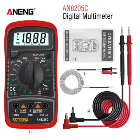 Digital Multimeter AC/DC Ammeter Volt Ohm Multimetro Tester Meter with Thermocouple LCD Backlight