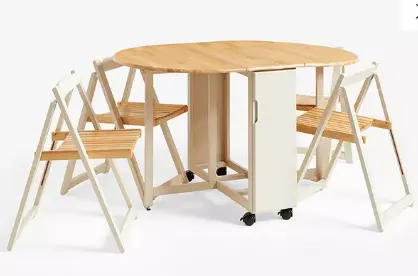 Item Description  -  John Lewis ANYDAY4-Seater Oval Wood Butterfly Dining Table & Folding Chairs Se