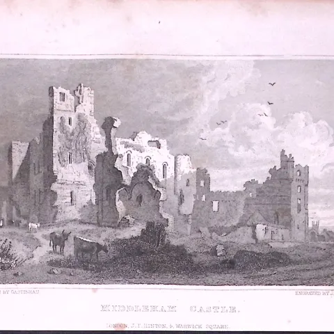 Middleham Castle Yorkshire 198 Years-Old Thomas Allen Antique Steel Engraving-11