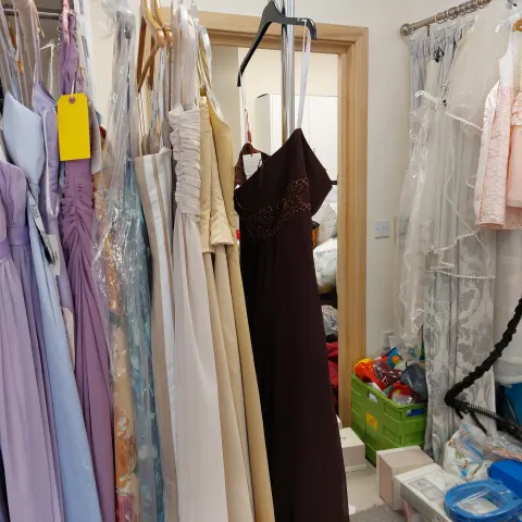 Prom and bridesmaid dresses.  Box of 20 mixed colours