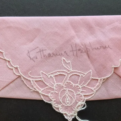 Katharine Hepburn Very Rare Signed Handkerchief