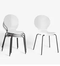 John Lewis ANYDAY Crescent Dining Chairs, White, Set of 4 RRP £119