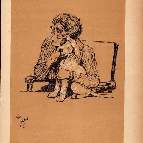 Cecil Aldin Antique Lovable Scamp Of a Terrier illustration A Dog Day -12.