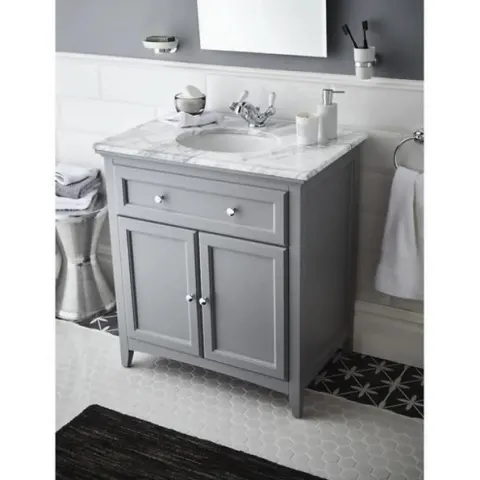 Savoy 790mm Old English Worktop with Basin - White Carrara Marble New/Boxed No VAT