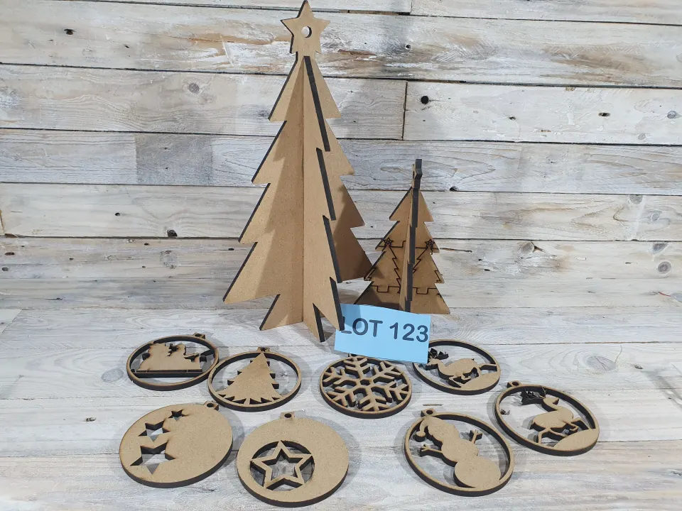 Paint Yourself MDF Christmas Hanging Baubles