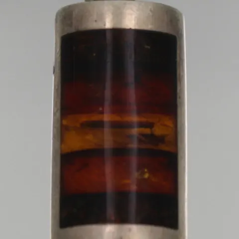 Vintage Modernist Baltic Amber and Silver Pendant