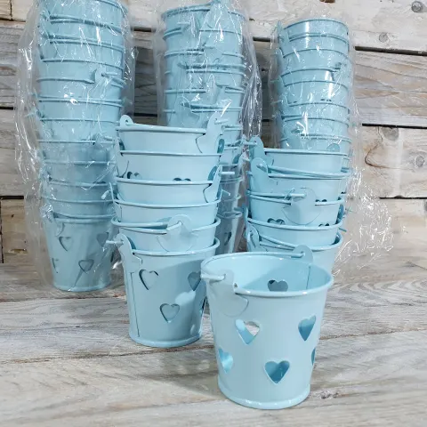 Pack of 48 Yellow Decorative Pales with heart cut-out decoration. Approx 52mm high.  Rrp £144