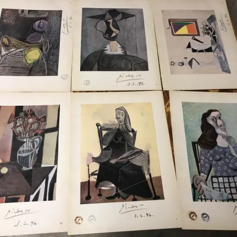 Picasso, 6 x Original, Artwork Print, Signed and Dated, from 1946