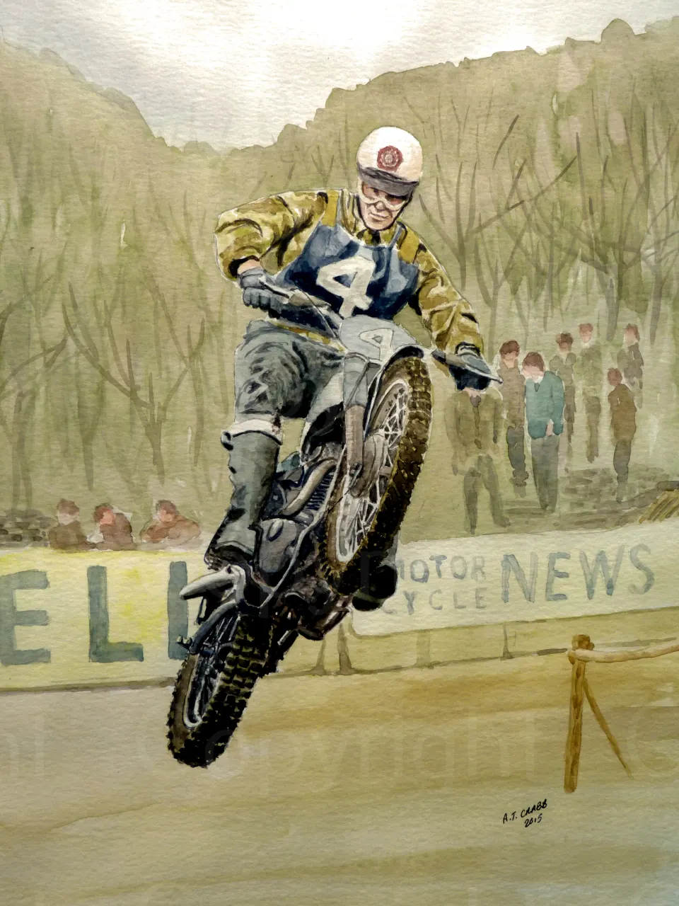 1960's Works BSA Motorcross GP  Large Metal Wall Art
