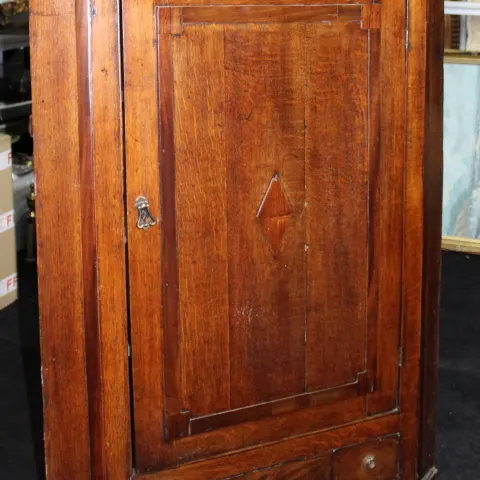 Georgian Mahogany Hanging Corner Cabinet Cupboard