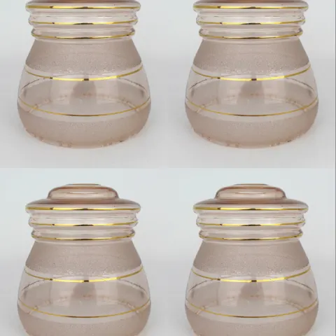 4 x Turned Pink Glass Lampshades