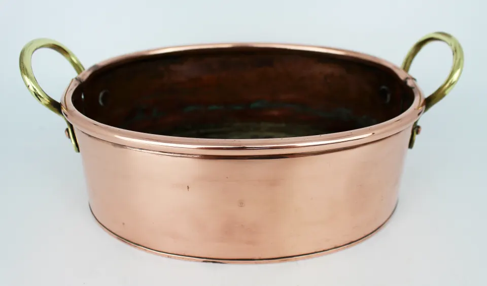Antique Georgian Two Handled Copper Pot Planter