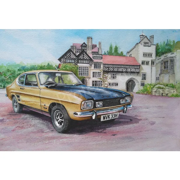 Ford Capri Iconic 1970's  Classic Extra Large Metal Wall Art