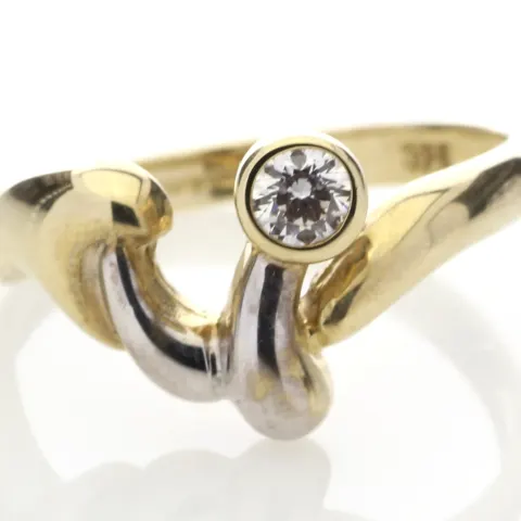 9ct Single Stone Rub Over Set Ladies Dress Diamond Ring 0.20