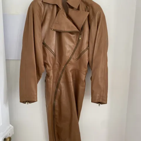 Alaia VERY RARE fitted brown leather coat/dress