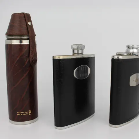 Collection of 3 Hide Spirit Flasks