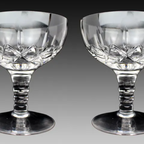 Set of 6 Stuart Crystal Carlingford Champagne Saucers