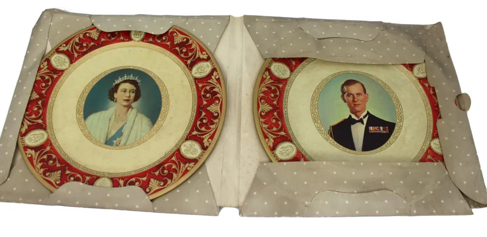 Portland Ware Elizabeth II & Duke of Edinburgh Plates