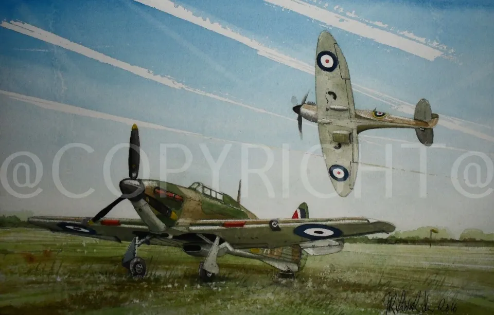The Pride Of Britain The Raf The Hurricane & Spitfire WW2 RAF Metal Wall Art