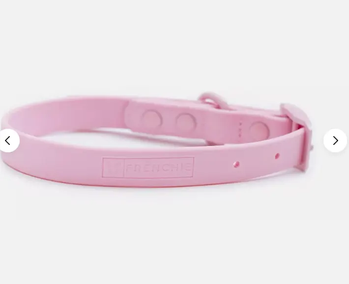 5 X FRENCHIE WATERPROOF COLLAR - PINK BUBBLEGUM