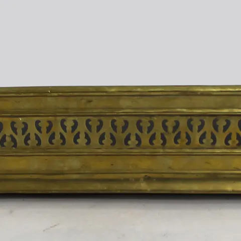 Small Antique Footed Brass Fender