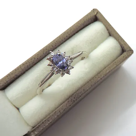 Sterling Silver CZ Gemstone Ring New With Gift Pouch