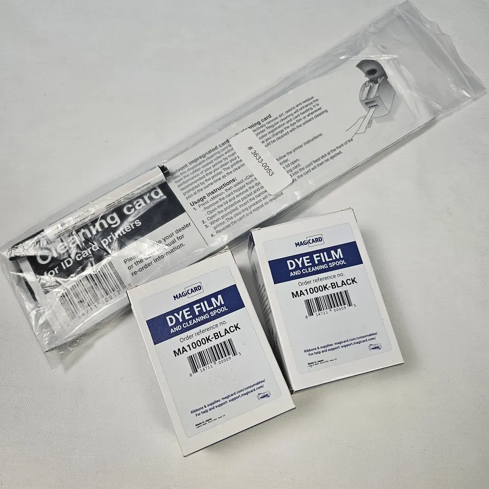 Magicard DYE Film and Cleaning Spool 2PCS + Quantity of Cleaning Card For ID Card Printers RRP £69