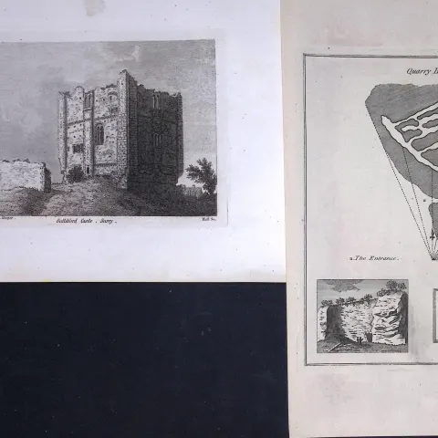 Surrey Guildford Castle & Plan Francis Grose Rare 240 Years-Old Copper Engraving-37