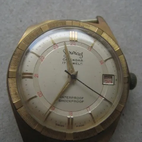 Vintage Gents Services Calendar 17 Jewels Wrist Watch