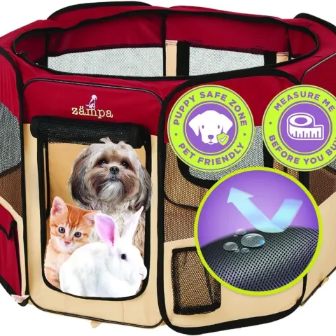 Zampa Puppy Pop Up Portable Playpen for Dog and Cat L18b