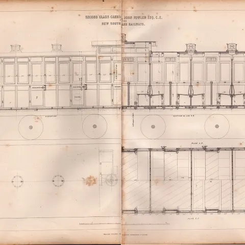 Second Class Carriages New South Wales Australian  Railways  Antique Diagram-3.